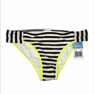 CALIFORNIA WAVES Striped Bikini Bottoms small